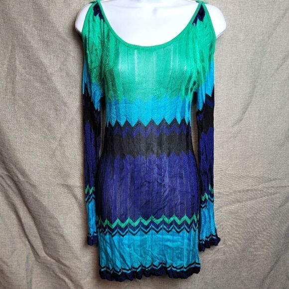 HALE BOB CABANA Sheer Cold Shoulder Dress - Picture 1 of 7
